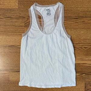 Victoria's Secret White Mesh-Back Racer Tank